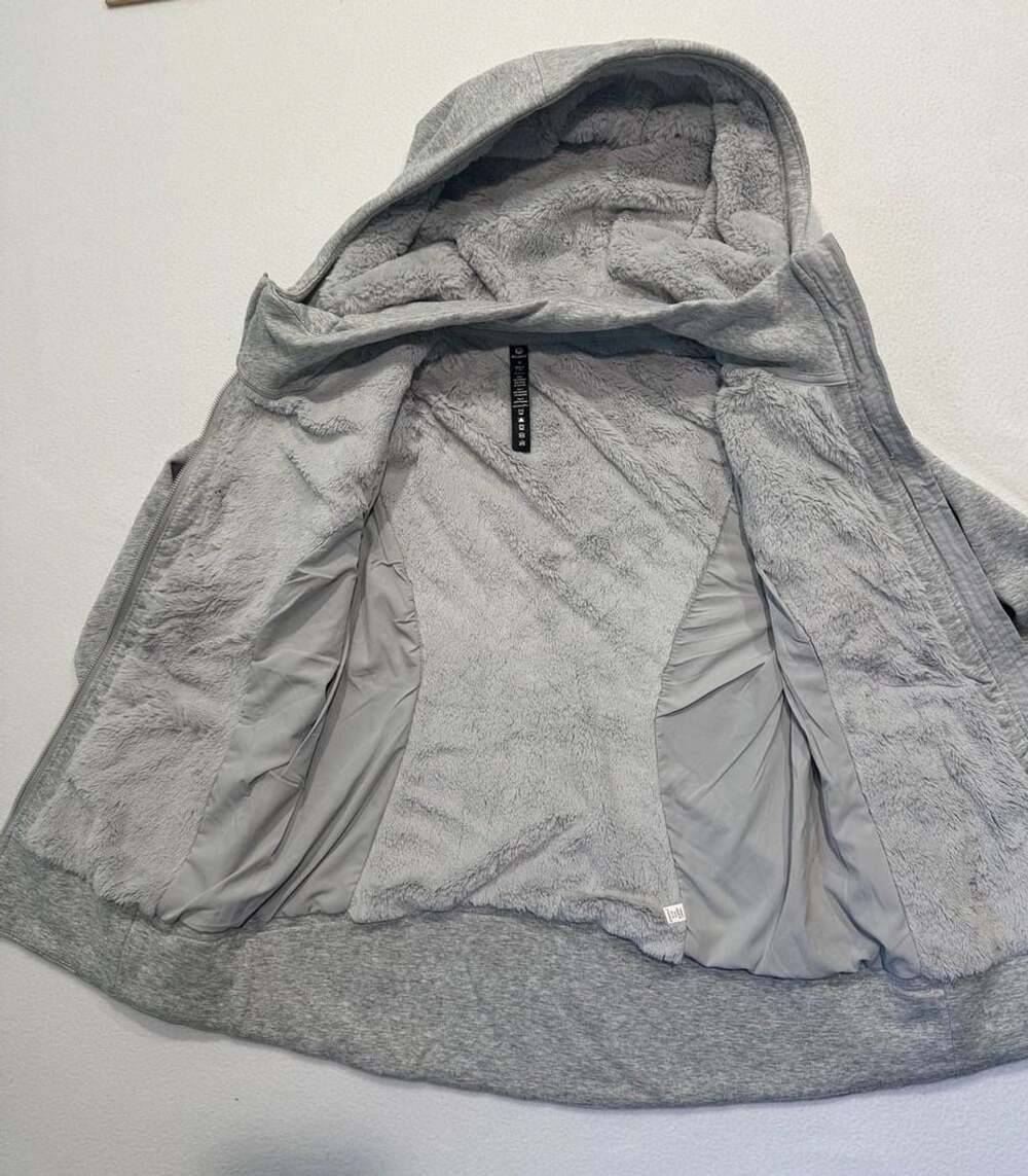 90 Degree by Reflex Women’s M Gray Fleece Lined Full Zip Hooded Jacket NWT - Picture 5 of 8